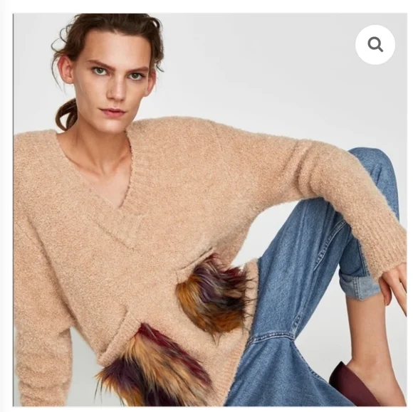 Zara Furry Pocket Sweater - Picture 3 of 11